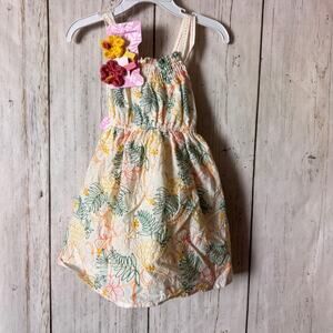 Tommy Bahama Baby Girl Floral Dress  With Hair Accessories  Sz 24 M NWT